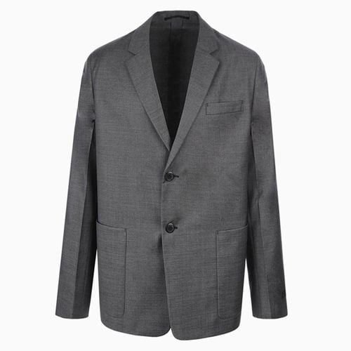 Slate single-breasted wool jacket - Prada - Modalova