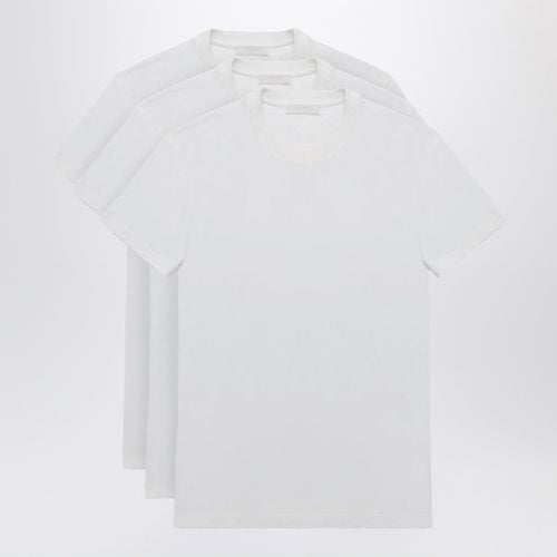 Set of three white cotton T-shirts - Prada - Modalova