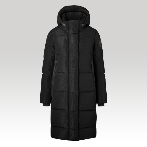 Byward Parka mit schwarzem Logo und glänzender Crinkle-Textur (Weiblich, , S) - Canada Goose - Modalova