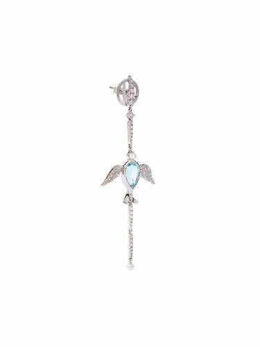 Pendientes Lovebirds en oro blanco de 18kt con diamantes y aguamarina de x Temperley London - Annoushka - Modalova
