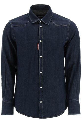 Long-sleeved Buttoned Denim Shirt - Dsquared2 - Modalova