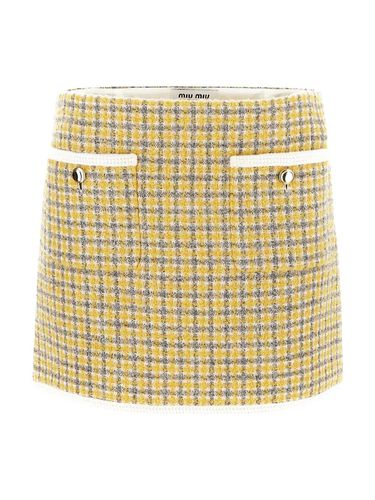 Miu Miu Two-tone Bouclã Mini Skirt - Miu Miu - Modalova