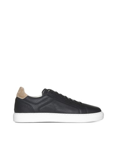 Logo Leather Sneakers - Brunello Cucinelli - Modalova