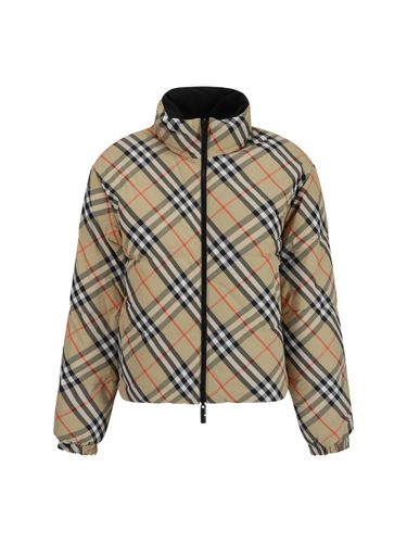 Printed Nylon Reversible Down Jacket - Burberry - Modalova