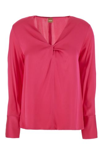 Fuchsia Stretch Silk Blouse - Hugo Boss - Modalova