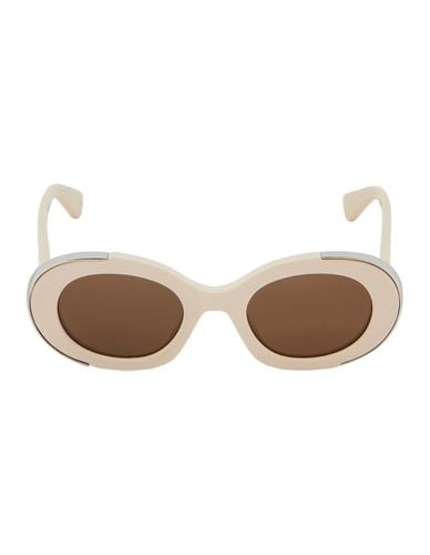 Oval The Grip Sunglasses In Ivory/ - Alexander McQueen - Modalova