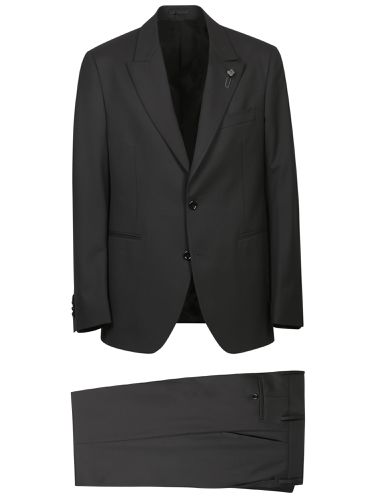 Lardini Black Stretch Wool Suit - Lardini - Modalova