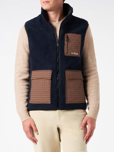 Man Sherpa Vest Jacket With Check Patch Pockets - MC2 Saint Barth - Modalova