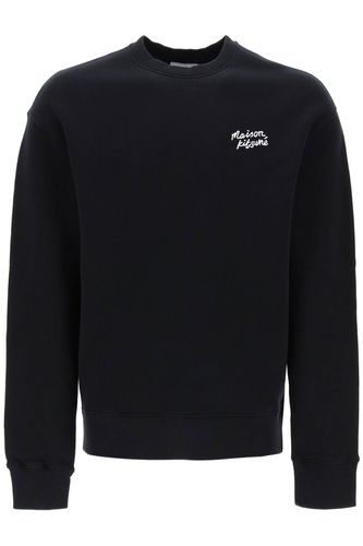 Crewneck Sweatshirt With Logo Lettering - Maison Kitsuné - Modalova