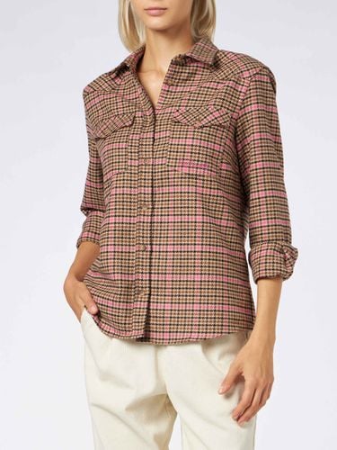 Woman Overshirt With Pied De Poule Print - MC2 Saint Barth - Modalova