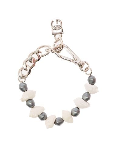 Silver-colored Bracelet With Shell And Logo Charm In Brass Woman - Dolce & Gabbana - Modalova