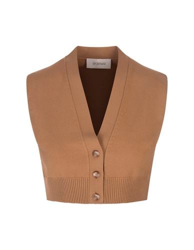 SportMax Camel Folk Gilet - SportMax - Modalova