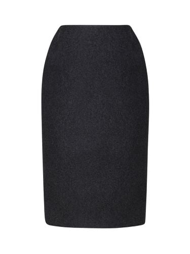 Longuette Skirt In Virgin Wool - Miu Miu - Modalova