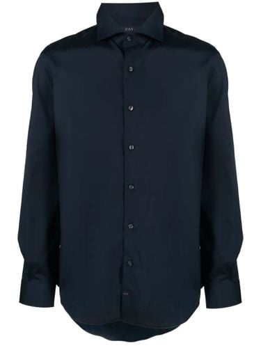 Fay Navy Blue Stretch-cotton Shirt - Fay - Modalova