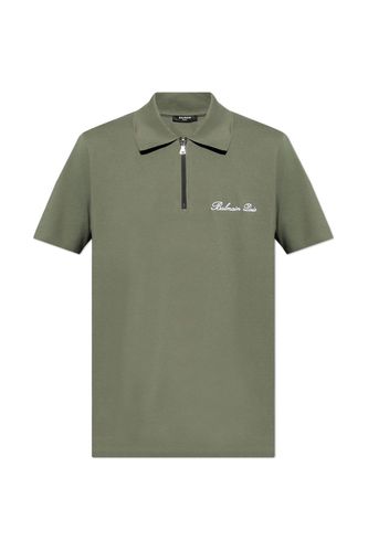 Logo Embroidered Short-sleeved Polo Shirt - Balmain - Modalova