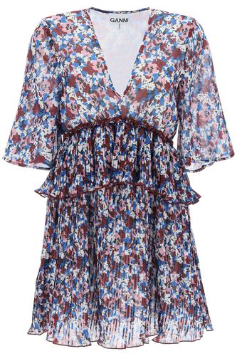 Ganni Printed Georgette Mini Dress - Ganni - Modalova