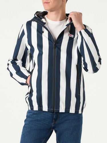 Man Hooded Lightweight Windbreaker With Striped Print - MC2 Saint Barth - Modalova