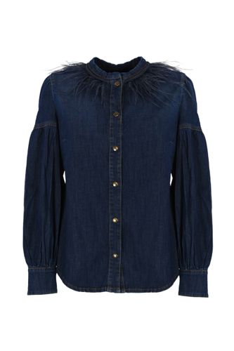 TwinSet Denim Shirt With Feathers - TwinSet - Modalova