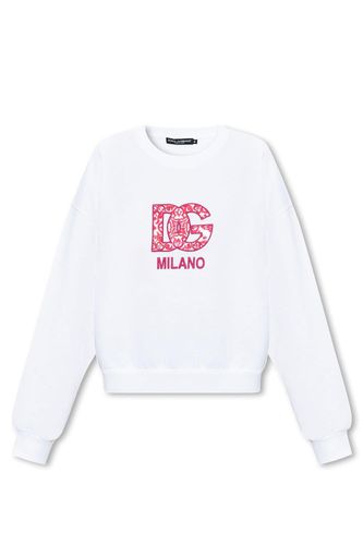 Logo Embroidered Oversized Sweatshirt - Dolce & Gabbana - Modalova