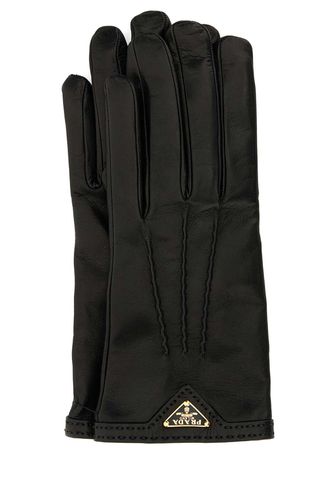 Prada Black Nappa Leather Gloves - Prada - Modalova