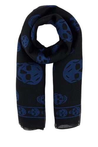 Printed Crepe Biker Foulard - Alexander McQueen - Modalova