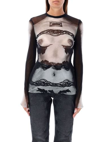 Trompe-l Il Mesh Top - Jean Paul Gaultier - Modalova