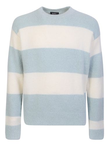 A. P.C. Striped Sky /white Crewneck Sweater - A.P.C. - Modalova