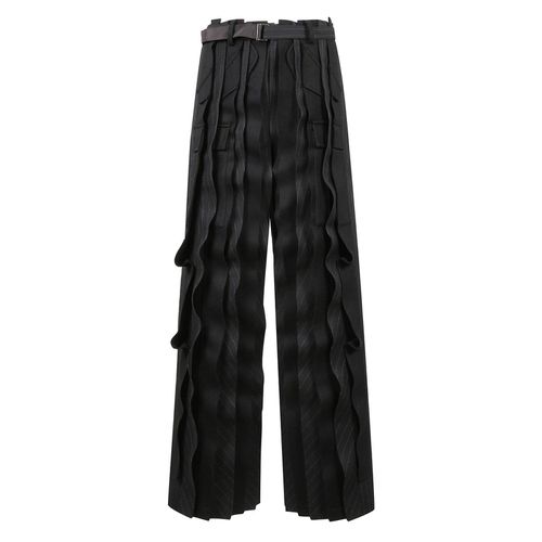 Chalk Striped Belted Melton Pants - Sacai - Modalova