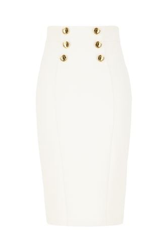 White Stretch Polyester Skirt - Elisabetta Franchi - Modalova