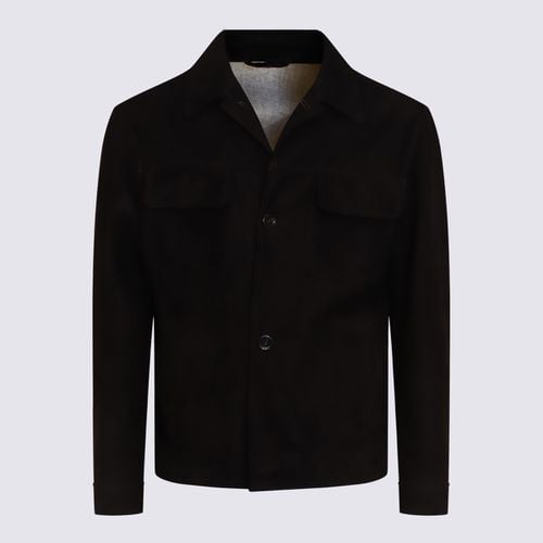 Lardini Black Leather Jacket - Lardini - Modalova