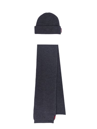 Woven Ribbed Beanie & Scarf Set - Dsquared2 - Modalova