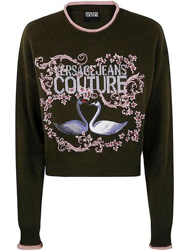 Logo Swan Crew Neck Sweatshirt - Versace Jeans Couture - Modalova