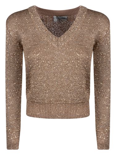 Glittery Cropped Sweater - Ermanno Firenze - Modalova