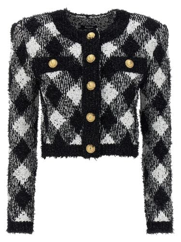 Balmain Vichy Tweed Short Jacket - Balmain - Modalova