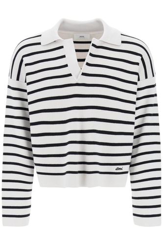 Striped V-neck Magic Pullover Sweater - Ami Alexandre Mattiussi - Modalova