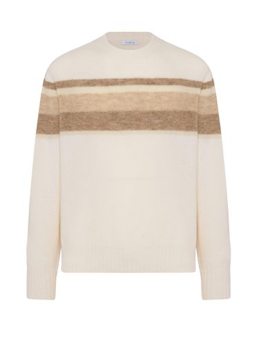 Butter Striped Crewneck Sweater - Malo - Modalova