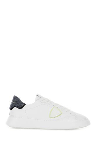 White Leather Temple Low Sneakers - Philippe Model - Modalova