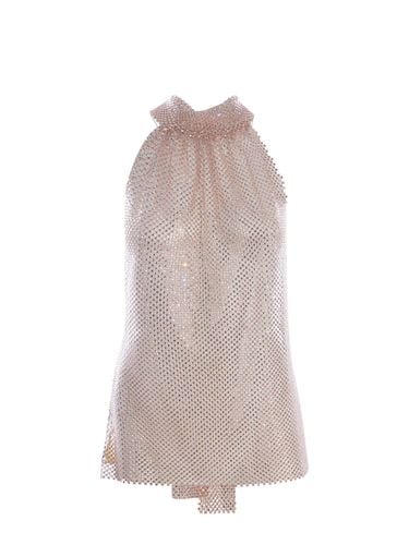 Mesh Top With Rhinestones - Philosophy di Lorenzo Serafini - Modalova