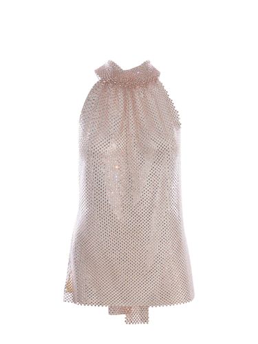 Mesh Top With Rhinestones - Philosophy di Lorenzo Serafini - Modalova