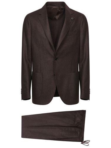 Lardini Brown Striped Suit - Lardini - Modalova