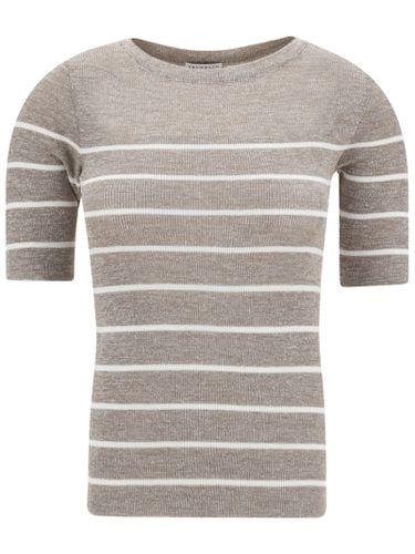 Lurex Striped Sweater - Brunello Cucinelli - Modalova