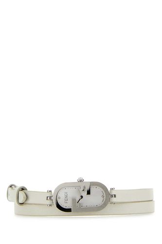 White Leather O Lock Vertical Watch - Fendi - Modalova