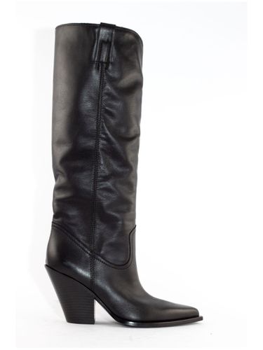 Elena Iachi Black Leather High Boot - Elena Iachi - Modalova