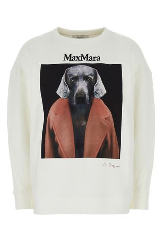 White Stretch Cotton Blend Bacco Sweatshirt - Max Mara - Modalova