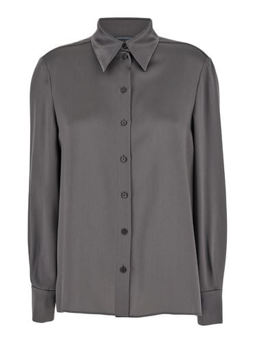 Shirt With Pointed Collar In Silk Blend Woman - Alberta Ferretti - Modalova