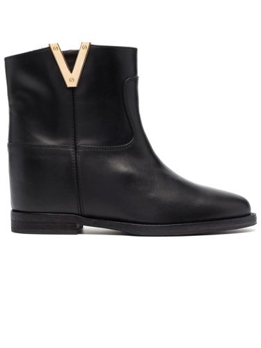 Calf Leather Ankle Boots - Via Roma 15 - Modalova