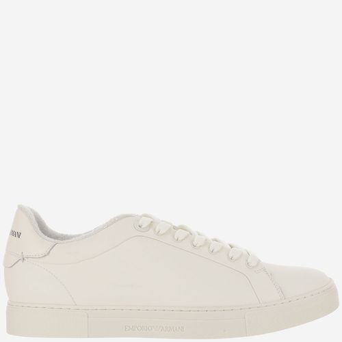 Leather Sneakers With Logo - Emporio Armani - Modalova