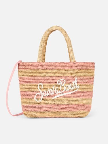 Striped Raffia Beach Midi Bag With Cotton Pouch - MC2 Saint Barth - Modalova