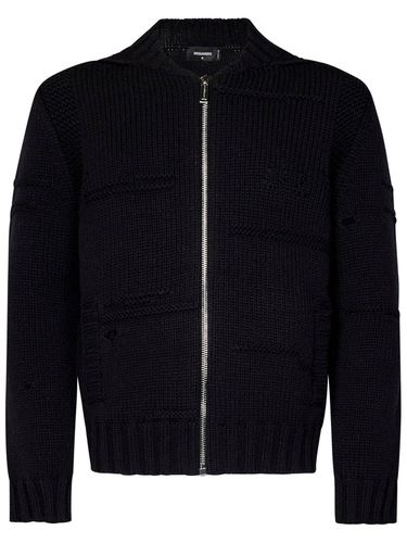 Logo Embroidered Zip-up Sweater - Dsquared2 - Modalova