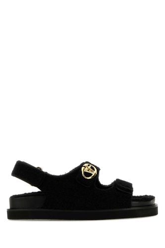 Black Eco Fur Sandals - Valentino Garavani - Modalova